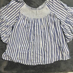 Ana Blue and white stripped shirt